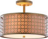 Safavieh Giotta Circle Trellis 3 Light Antique Gold 16-Inch Dia Semi Flush Lamp Mirror main image