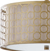 Safavieh Giotta Circle Trellis 3 Light Antique Gold 16-Inch Dia Semi Flush Lamp Mirror 