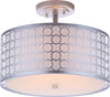 Safavieh Giotta Circle Trellis 3 Light Chrome 16-Inch Dia Semi Flush Lamp Mirror main image