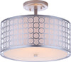 Safavieh Giotta Circle Trellis 3 Light Chrome 16-Inch Dia Semi Flush Lamp Mirror main image