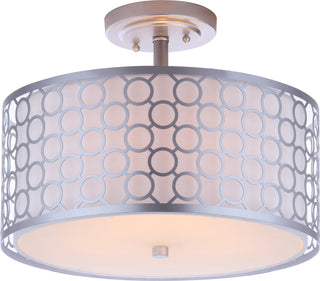 Safavieh Giotta Circle Trellis 3 Light Chrome 16-Inch Dia Semi Flush Lamp Mirror main image