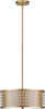 Safavieh Giotta 3 Light Antique Gold 18 Inch Dia Drum Adjustable Pendant Lamp Mirror 