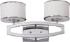 Safavieh Lenora 2 Light Chrome 95-Inch H Double Drum Sconce Lamp Mirror 