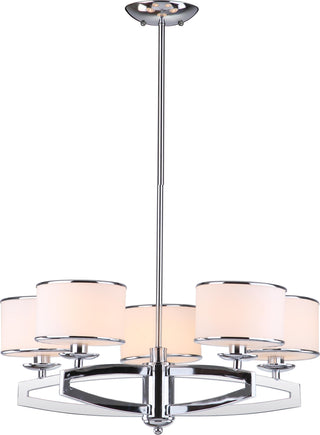 Safavieh Lenora 5 Light Chrome 25 Inch Dia Drum Adjustable Pendant Lamp Mirror main image