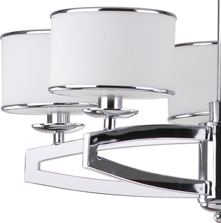 Safavieh Lenora 5 Light Chrome 25 Inch Dia Drum Adjustable Pendant Lamp Mirror 