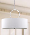 Safavieh Debonair 3 Light Chrome Ring 18 Inch Dia Drum Adjustable Pendant Lamp 
