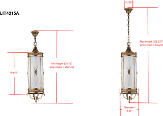 Safavieh Darby 3 Light Brass 825-Inch Dia Small Pendant Lamp Mirror 