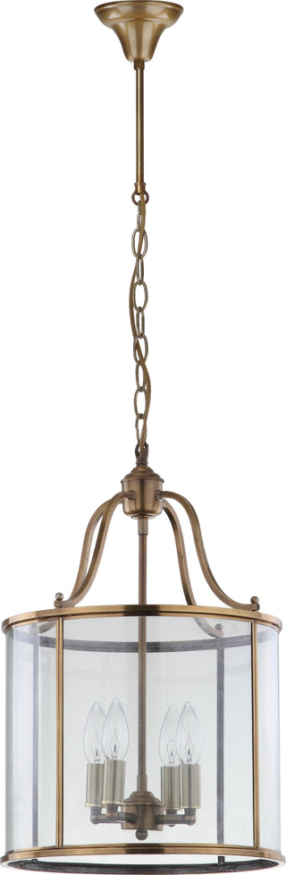 Safavieh Sutton Place 4 Light Brass 134-Inch Dia Pendant Lamp Mirror 