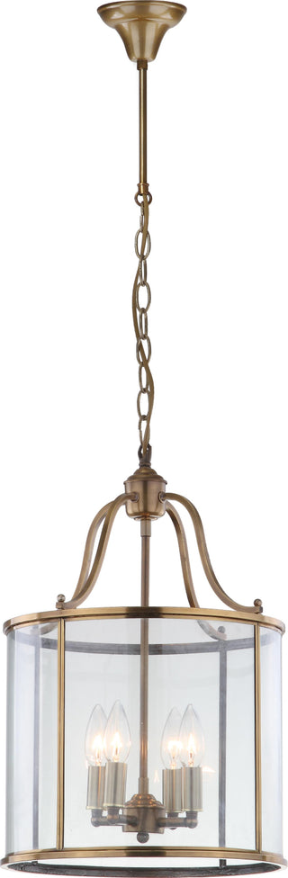 Safavieh Sutton Place 4 Light Brass 134-Inch Dia Pendant Lamp Mirror main image