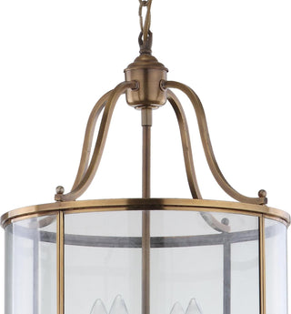 Safavieh Sutton Place 4 Light Brass 134-Inch Dia Pendant Lamp Mirror 