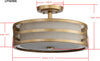 Safavieh Greta 3 Light Antique Gold 1575-Inch Dia Veil Semi Flush Lamp 