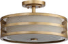 Safavieh Greta 3 Light Antique Gold 1575-Inch Dia Veil Semi Flush Lamp 