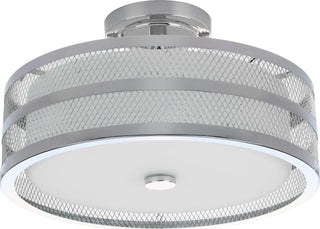 Safavieh Greta 3 Light Chrome 1575-Inch Dia Veil Semi Flush Lamp Mirror 