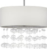 Safavieh Debutante 3 Light Chrome Beaded 18-Inch Dia Adjustable Pendant Rah Lamp Mirror 