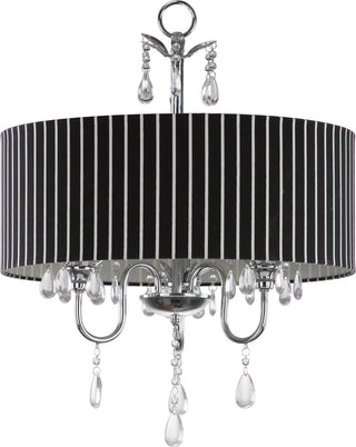 Safavieh Abbeville 3 Light Chrome Beaded 18-Inch Dia Chandelier Lamp Mirror 