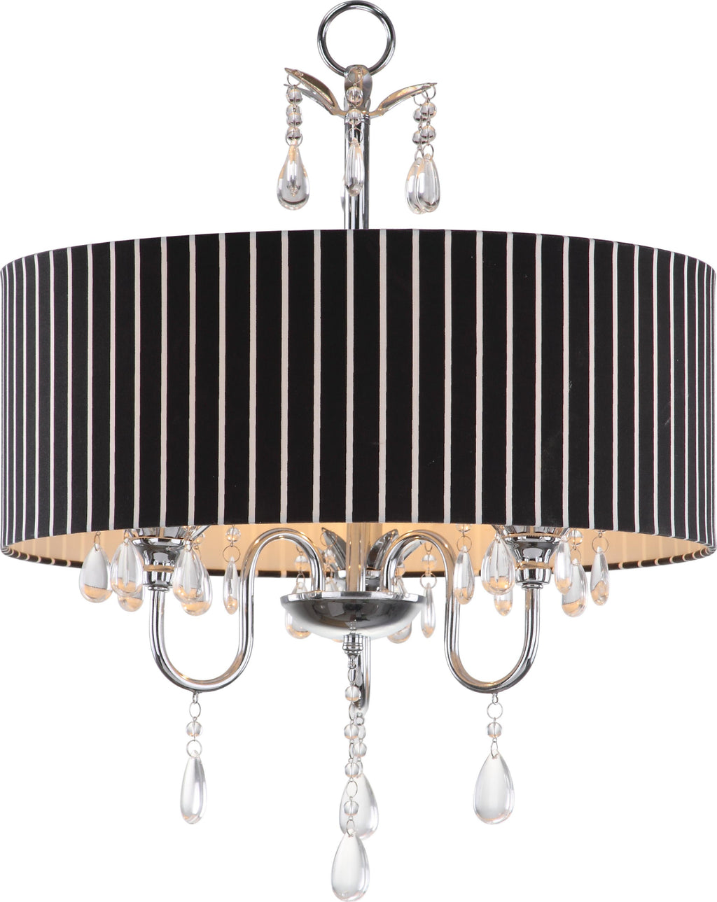 Safavieh Abbeville 3 Light Chrome Beaded 18-Inch Dia Chandelier Lamp Mirror main image