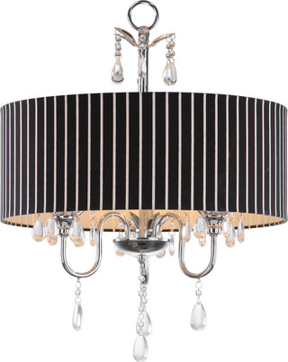 Safavieh Abbeville 3 Light Chrome Beaded 18-Inch Dia Chandelier Lamp Mirror main image