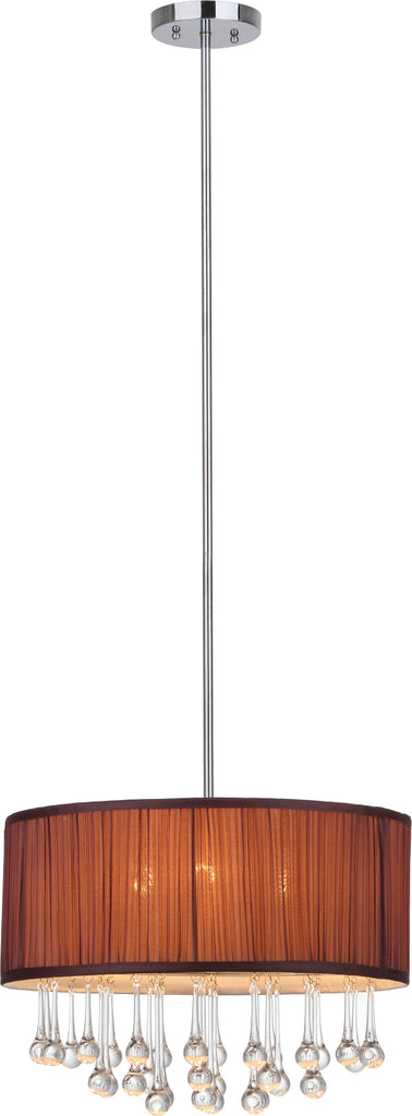 Safavieh Nocturne 3 Light Chrome Beaded 18-Inch Dia Adjustable Pendant Lamp Mirror main image