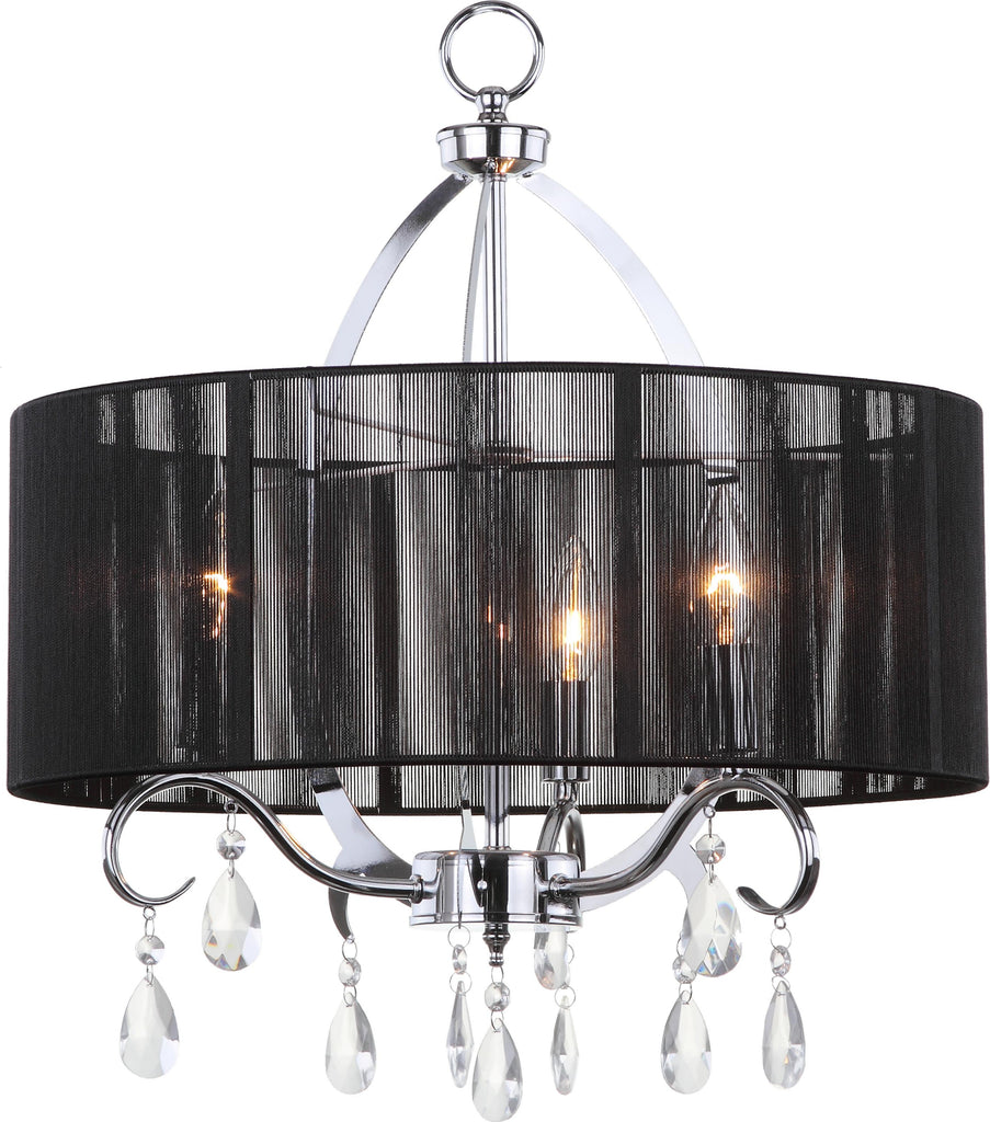 Safavieh Vienne 3 Light Chrome Beaded 18-Inch Dia Chandelier Lamp Mirror main image