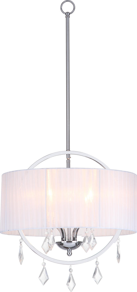 Safavieh Concerta 4 Light Chrome Beaded 18-Inch Dia Adjustable Pendant Lamp Mirror main image