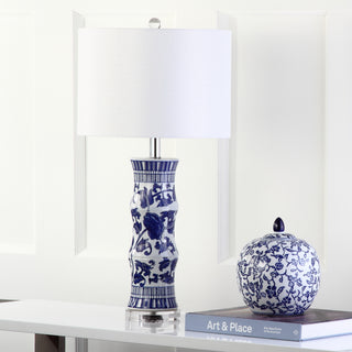 Safavieh Sandy 275-Inch H Table Lamp White/Blue 