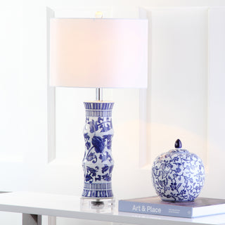 Safavieh Sandy 275-Inch H Table Lamp White/Blue 