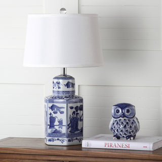 Safavieh Judy 235-Inch H Table Lamp White/Blue 