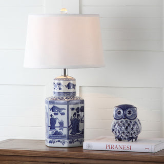 Safavieh Judy 235-Inch H Table Lamp White/Blue 