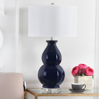 Safavieh Jinuper 30-Inch H Navy Table Lamp Mirror 