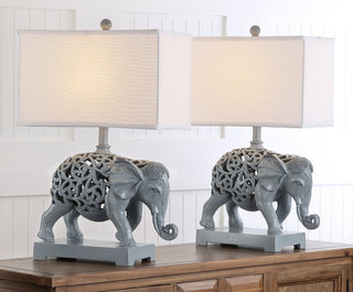 Safavieh Hathi 255-Inch H Sculpture Table Lamp Light Grey Mirror 