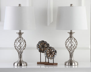 Safavieh Lattice 2675-Inch H Urn Table Lamp Nickel Mirror 