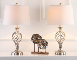 Safavieh Lattice 2675-Inch H Urn Table Lamp Nickel Mirror 