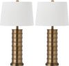 Safavieh Linus 285-Inch H Brass Column Table Lamp Gold Mirror 