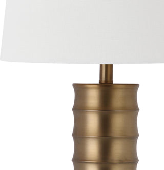 Safavieh Linus 285-Inch H Brass Column Table Lamp Gold Mirror 