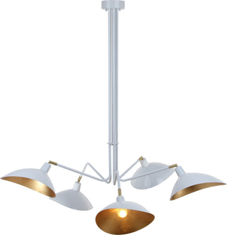 Safavieh Lettie 5 Light Gold Leaf Detail 49 Inch Dia Pendant White Lamp Mirror main image