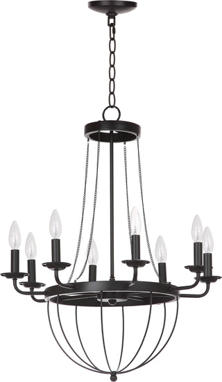 Safavieh Abrham 23-Inch Dia Adjustable Chandelier Black Lamp Mirror 