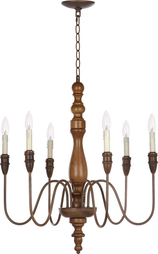 Safavieh Williams 27-Inch Dia Adjustable Chandelier Brown Lamp Mirror 