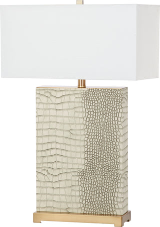 Safavieh Joyce 2775-Inch H Faux Alligator Table Lamp Cream Mirror 