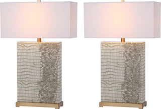 Safavieh Joyce 2775-Inch H Faux Alligator Table Lamp Cream Mirror 