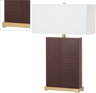 Safavieh Joyce 2775-Inch H Faux Snakeskin Table Lamp Brown Mirror Main