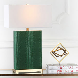 Safavieh Joyce 2775-Inch H Faux Snakeskin Table Lamp Dark Green main image