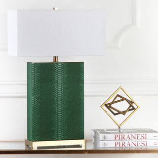 Safavieh Joyce 2775-Inch H Faux Snakeskin Table Lamp Dark Green 