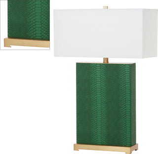 Safavieh Joyce 2775-Inch H Faux Snakeskin Table Lamp Dark Green Main