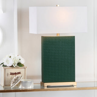 Safavieh Joyce 2775-Inch H Faux Woven Leather Table Lamp Dark Green main image