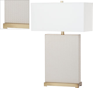 Safavieh Joyce 2775-Inch H Faux Woven Leather Table Lamp Cream Main