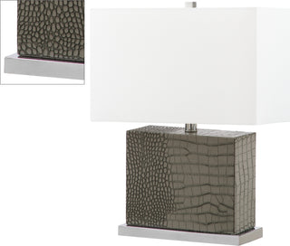 Safavieh Delia 205-Inch H Faux Alligator Table Lamp Grey Main