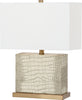Safavieh Delia 205-Inch H Faux Alligator Table Lamp Cream 