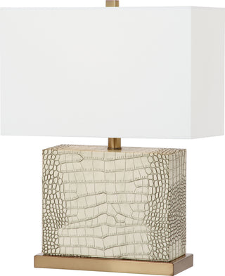 Safavieh Delia 205-Inch H Faux Alligator Table Lamp Cream 