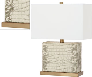 Safavieh Delia 205-Inch H Faux Alligator Table Lamp Cream Main