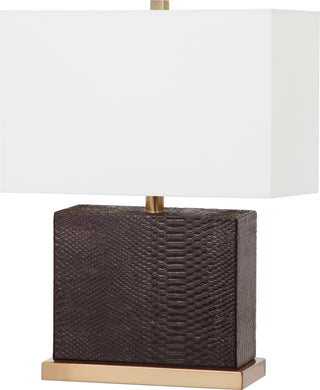 Safavieh Delia 205-Inch H Faux Snakeskin Table Lamp Brown Mirror 